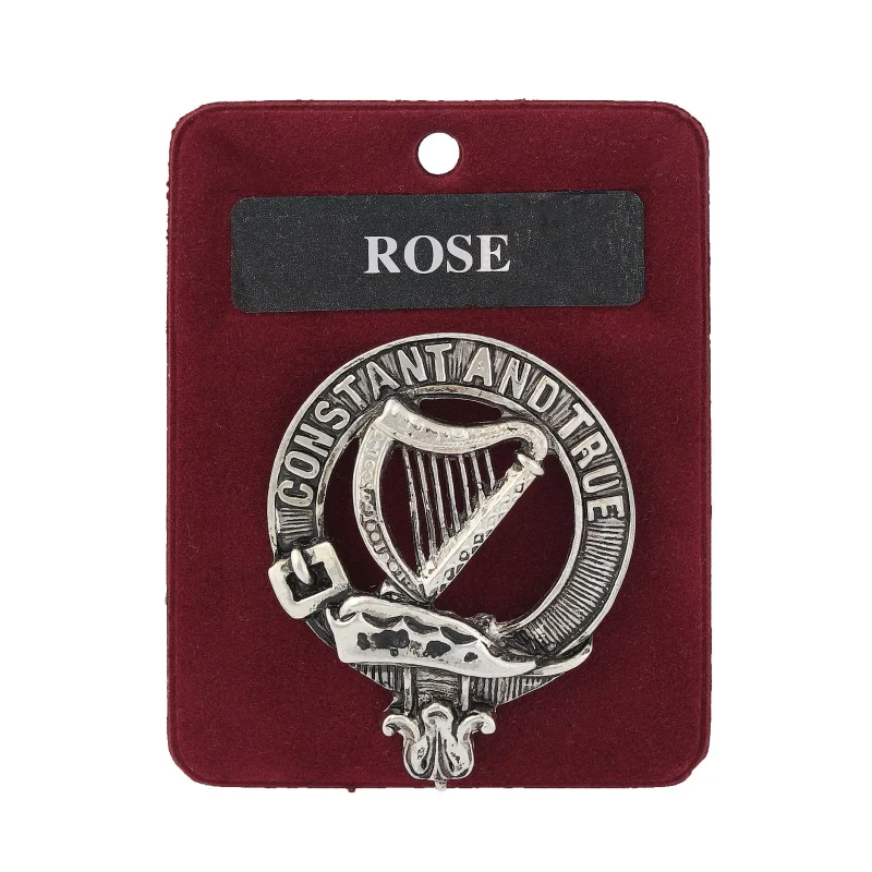 artisan pewter clan badge rose crest