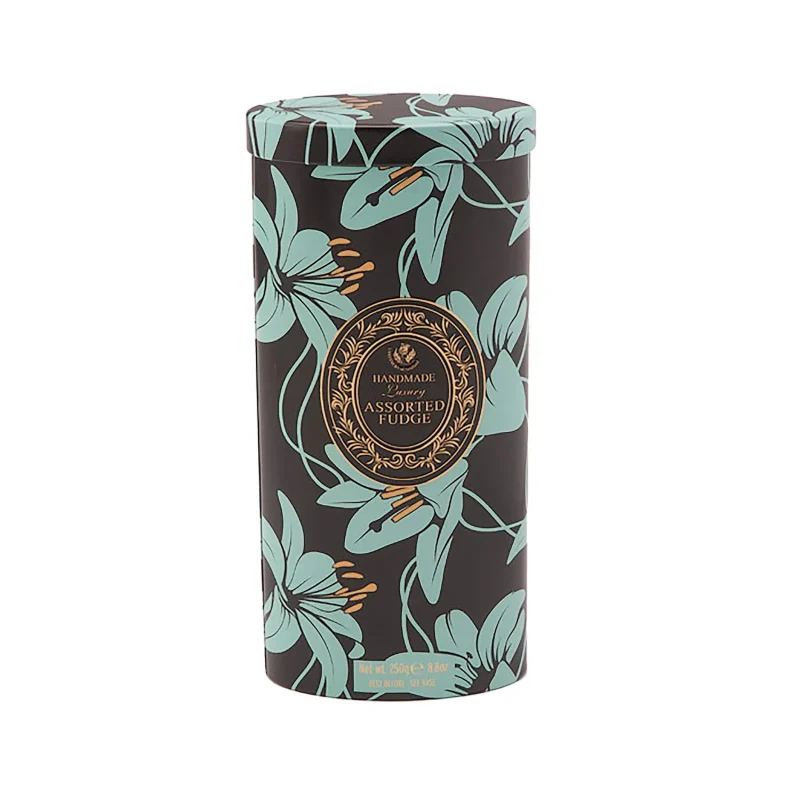 assorted fudge tin with lillies