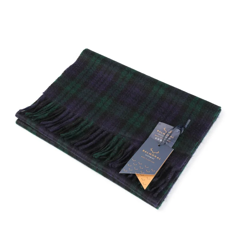 balmoral cashmere scarf black watch pattern