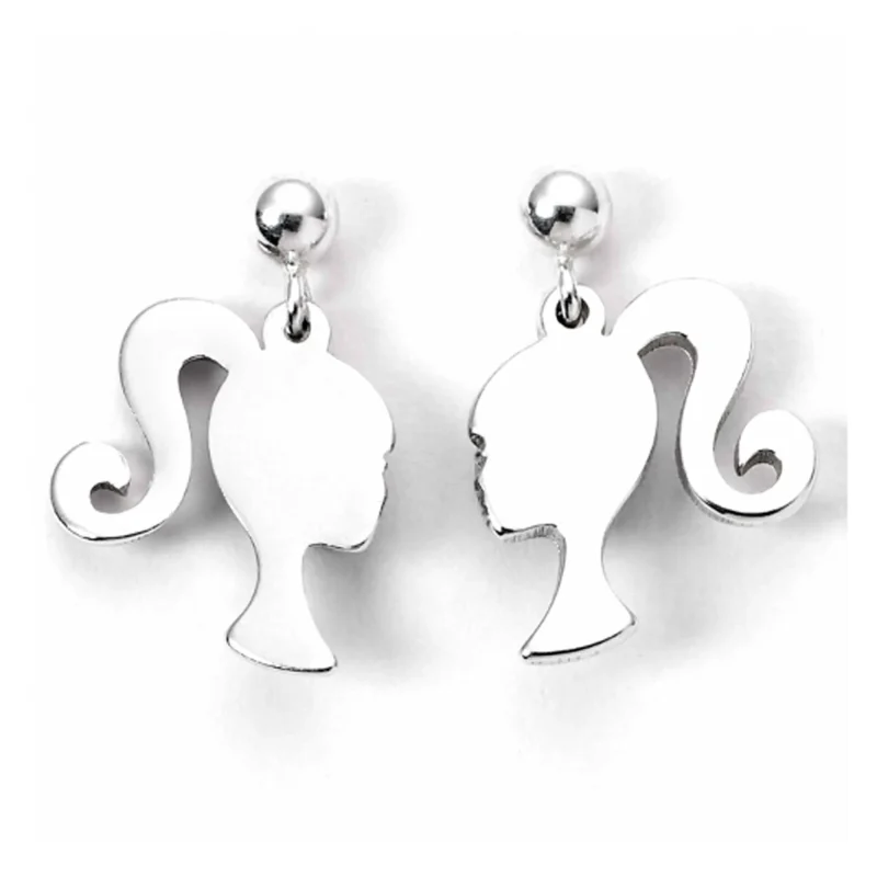 barbie stud earrings silhouette design