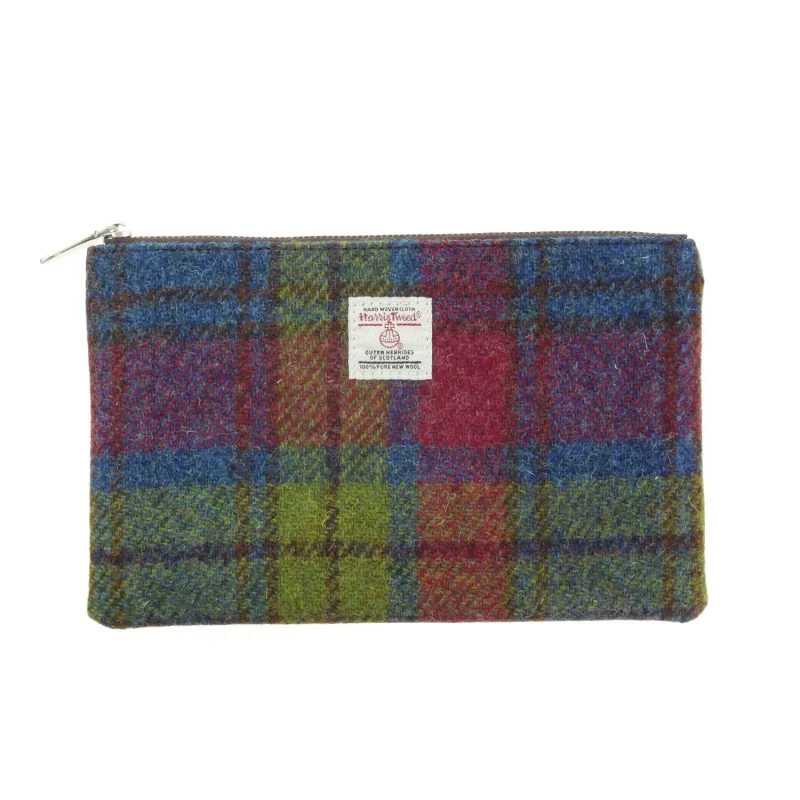 berneray medium tartan zip pouch multi color