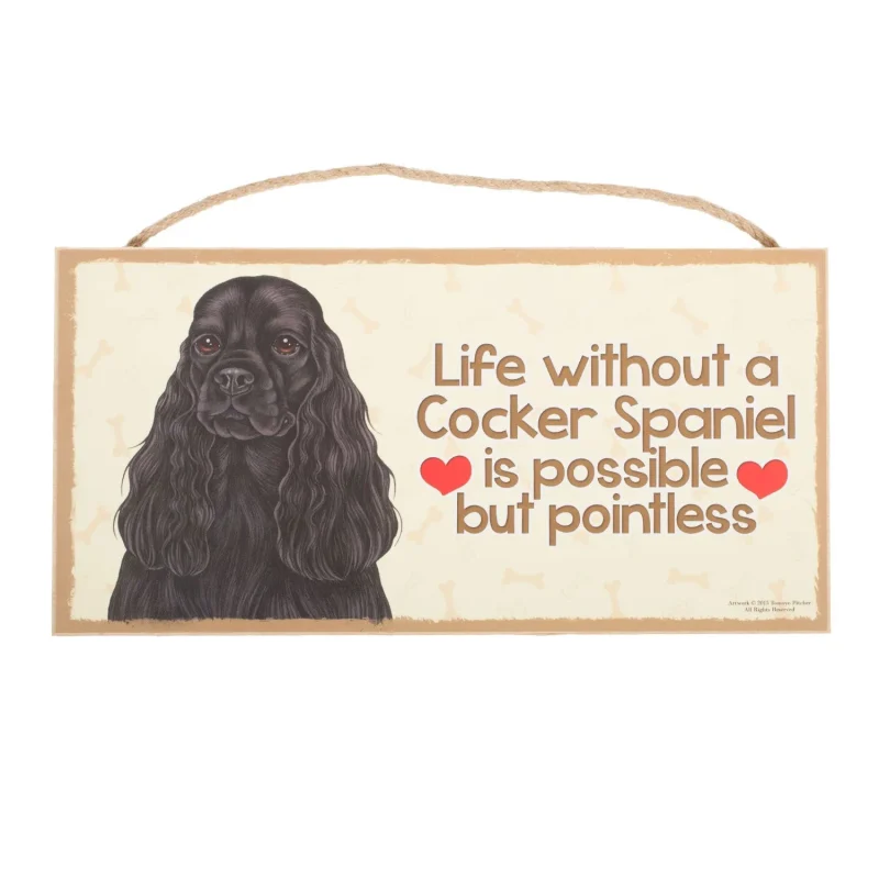 black cocker spaniel pet plaque