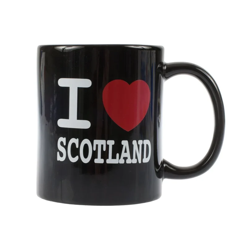 black mug i heart scot