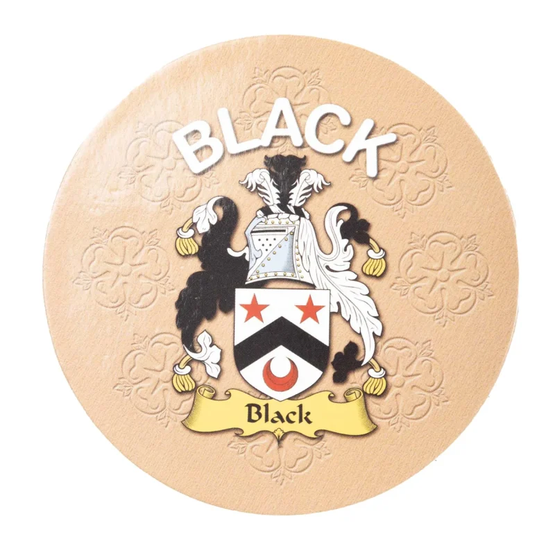 black round cork coasters custom clan family name