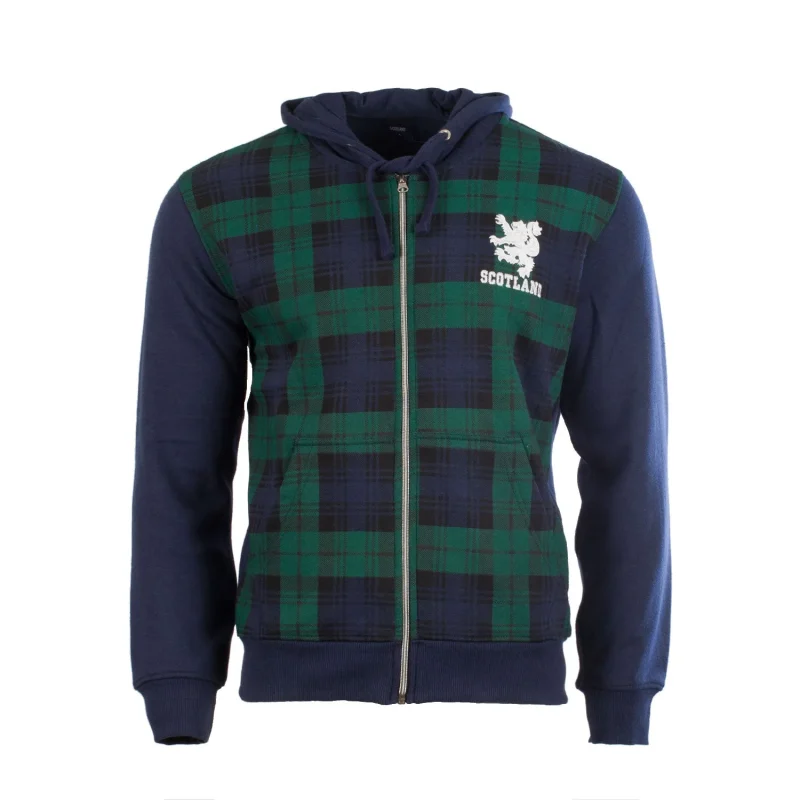 black watch tartan lion hooded sweatshirt