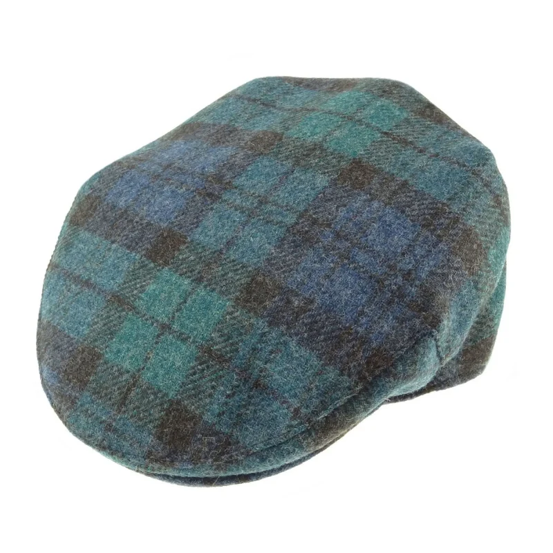 black watch tartan shetland wool cap