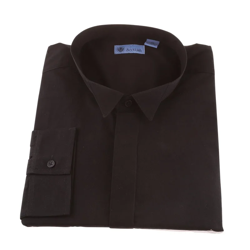 black wing collar dress shirt