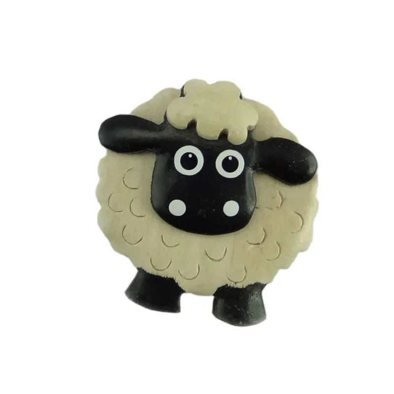 black wooden sheep face magnet