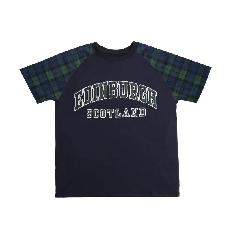 blackwatch scottish t shirt embroidered sleeves