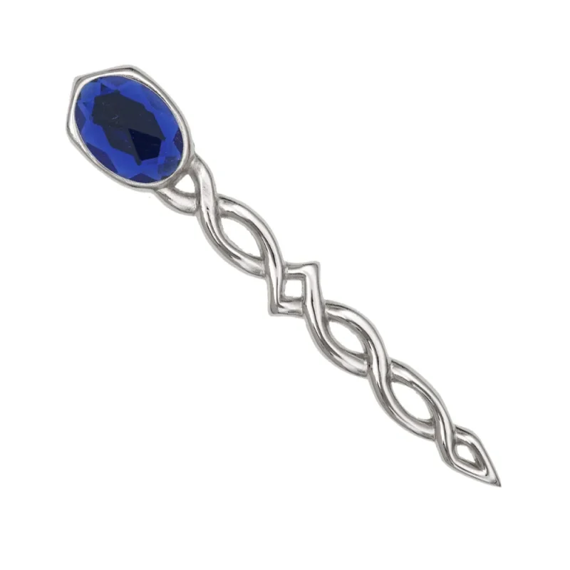 blue argyll interlace kilt pin