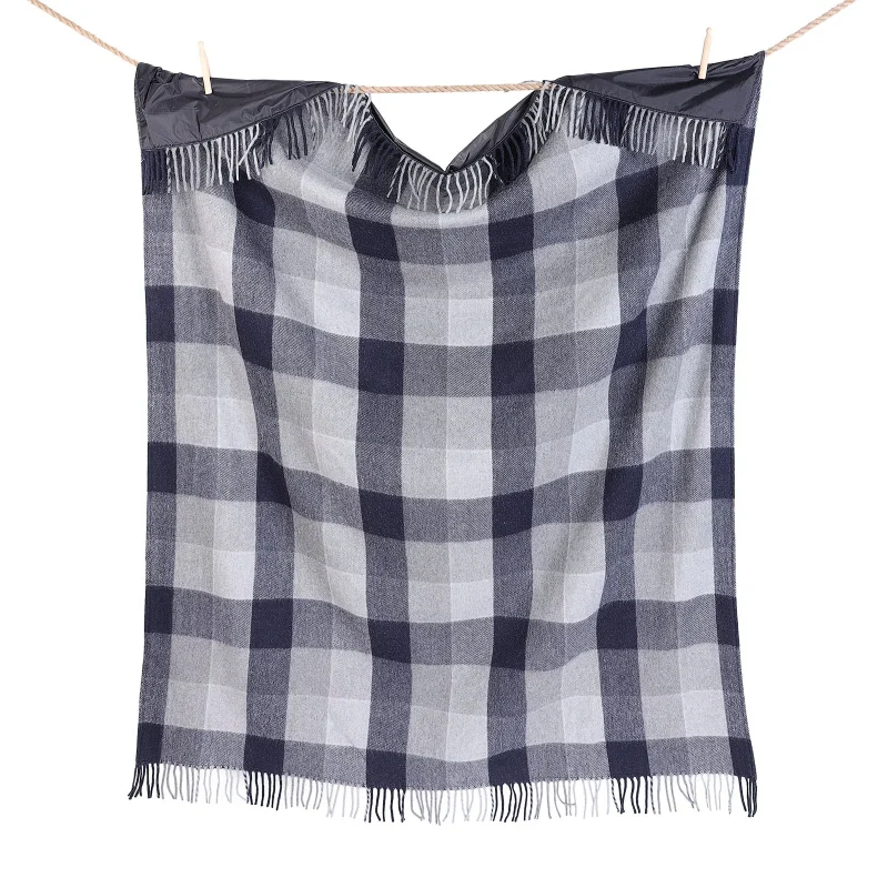 blue check picnic blanket