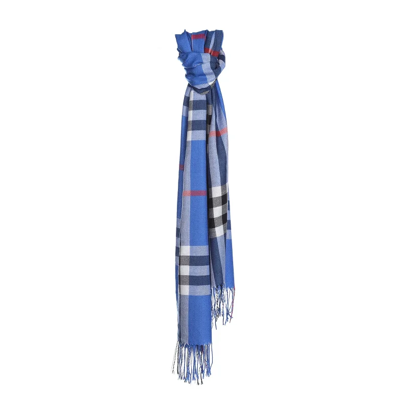 blue check scarf