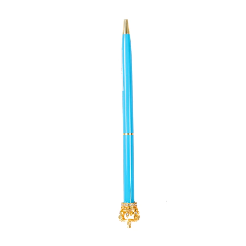 blue pen with gold crown