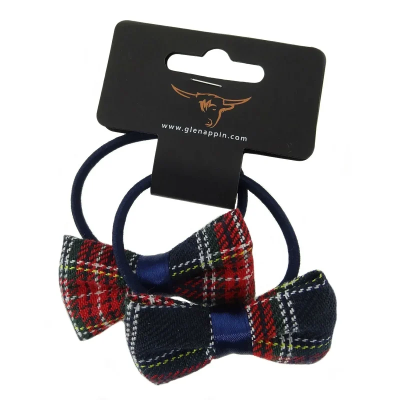 blue tartan bow ponio shirt