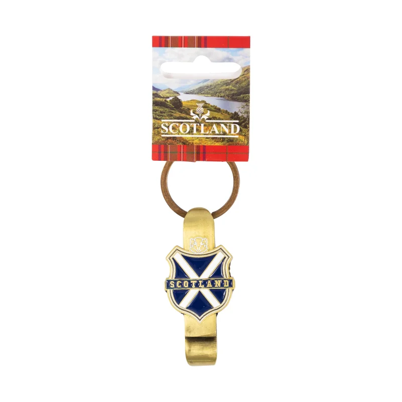 brass bottle opener scotland shield