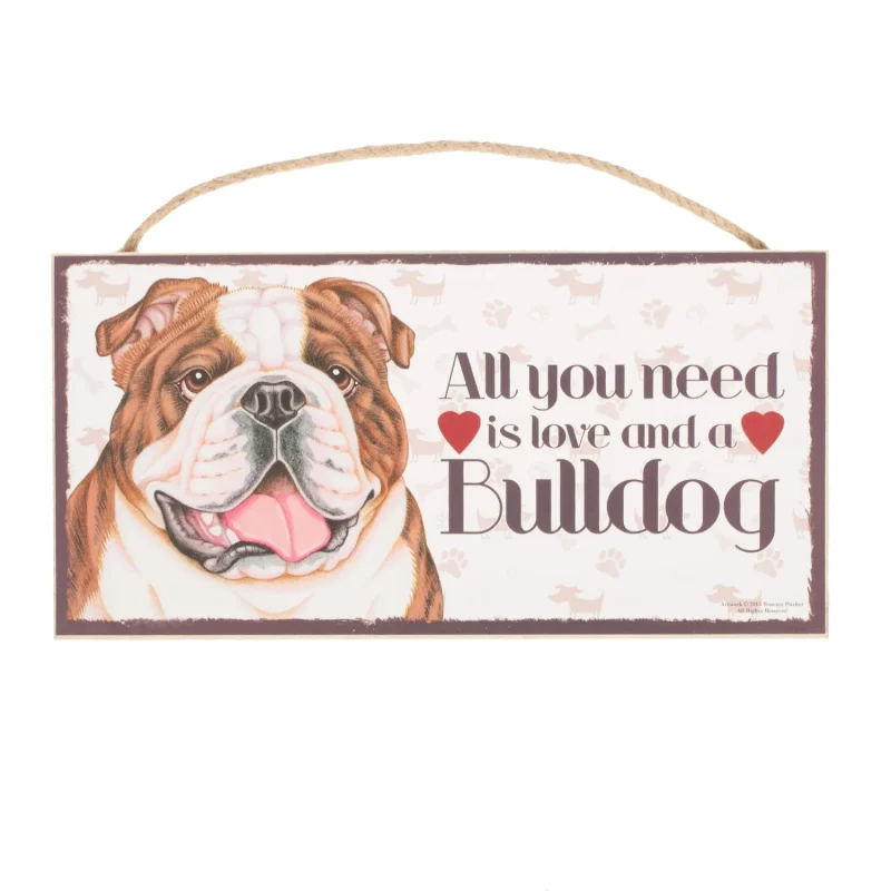 brindle english bulldog pet plaque