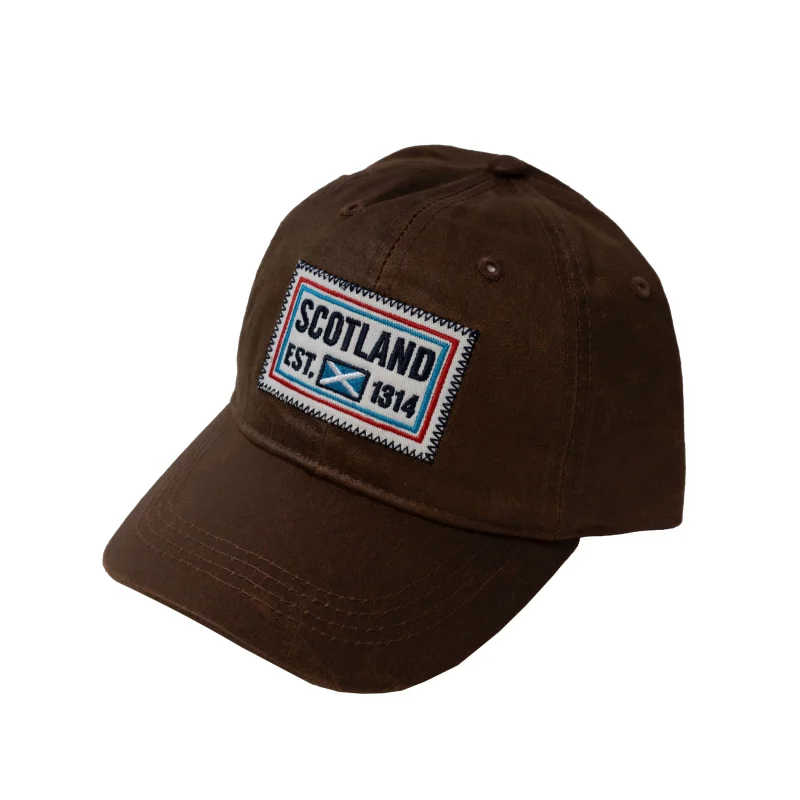 brown scotland cap w 1314 patch