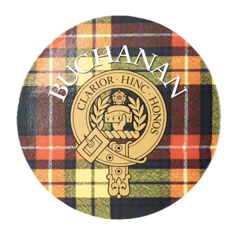 buchanan family round cork coaster