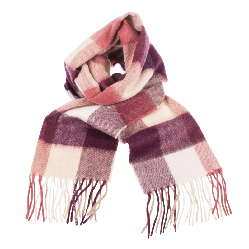 burgundy tartan cashmere scarf edinburgh style