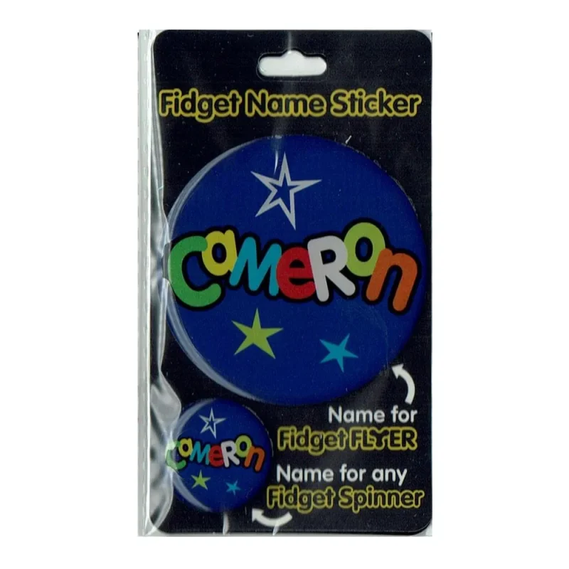 camo fidget flyer name stickers cameron