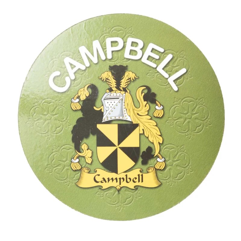 campbell clan family round cork coaster