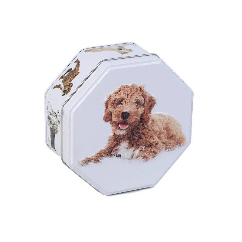 campbell s shortbread dog shaped octagonal tin