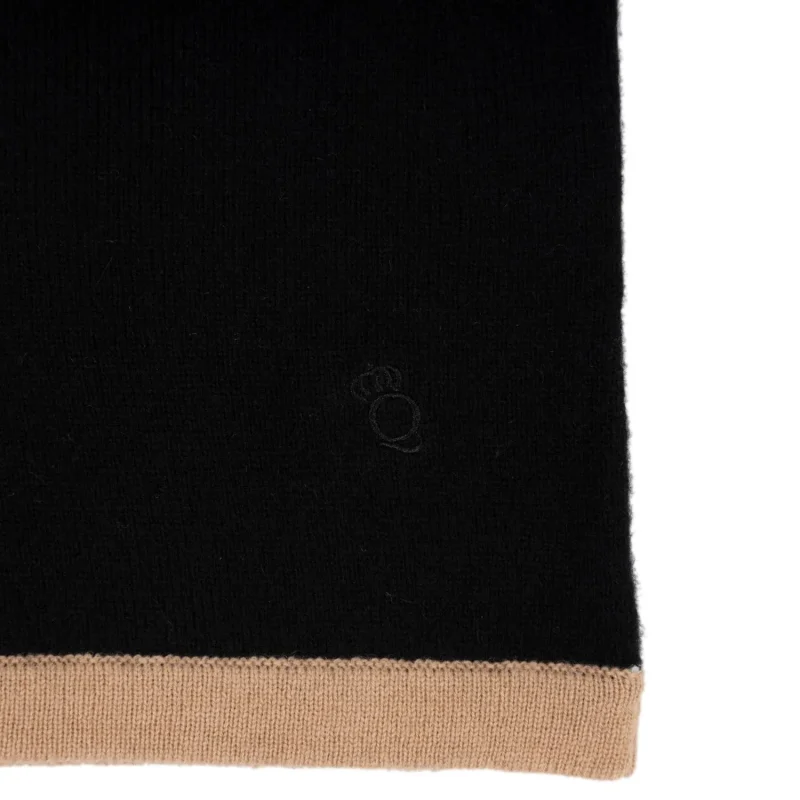 cashmere 30 color block poncho camel black grey