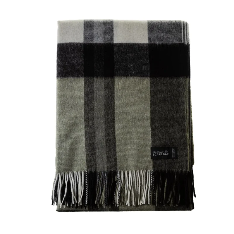 cashmere blend blanket olive green