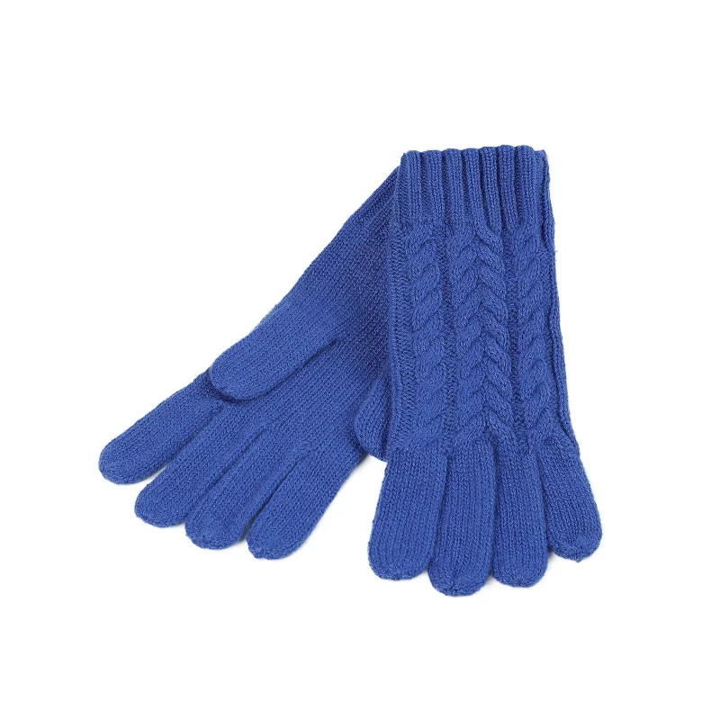 cashmere cable knit women s gloves cornflower