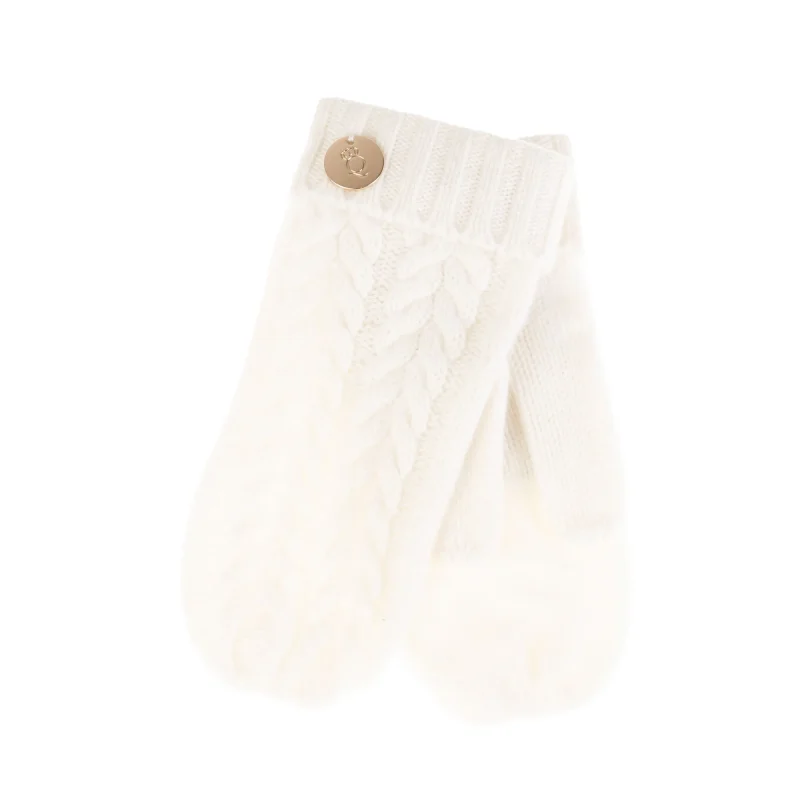 cashmere cable rib women s mittens cloud dancer