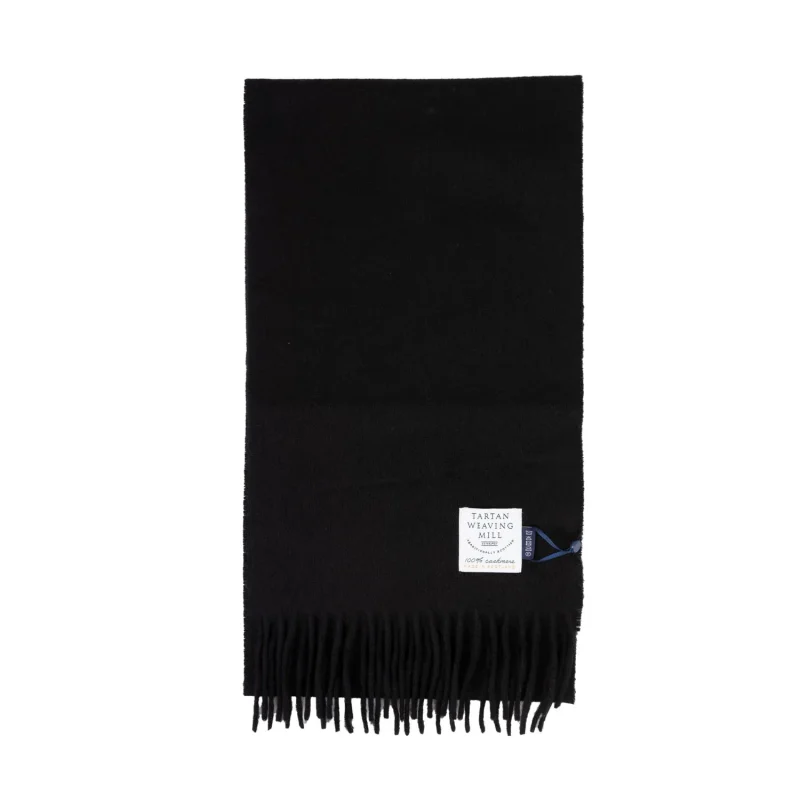 cashmere check scarf 100 pure black