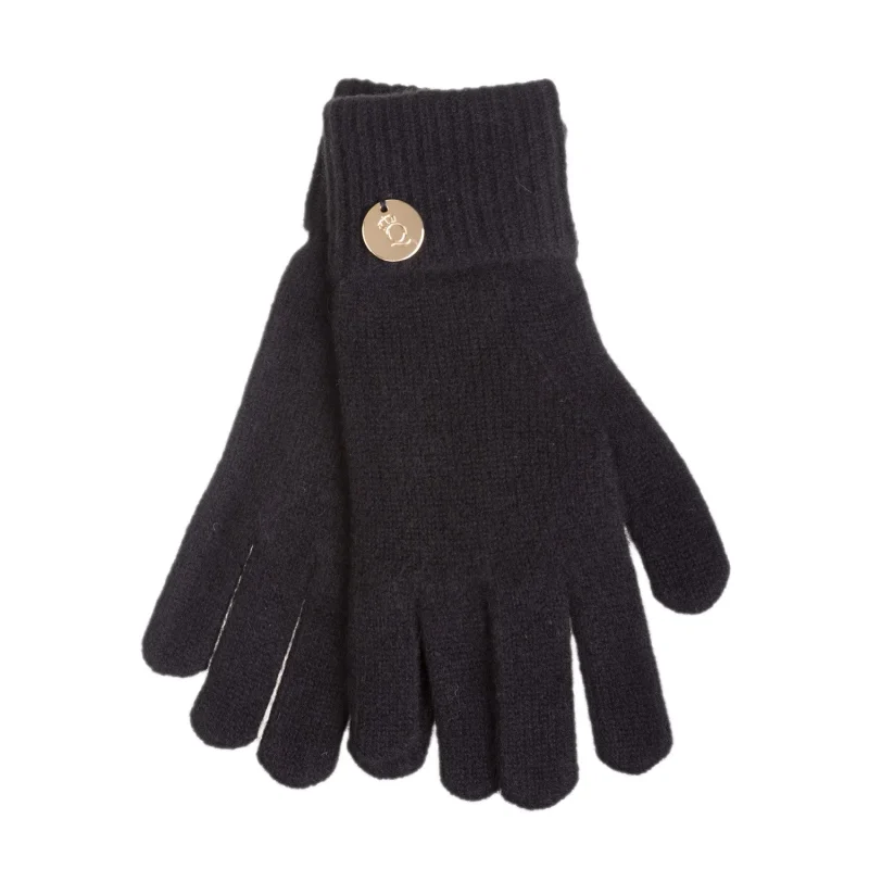 cashmere kate solid black gloves