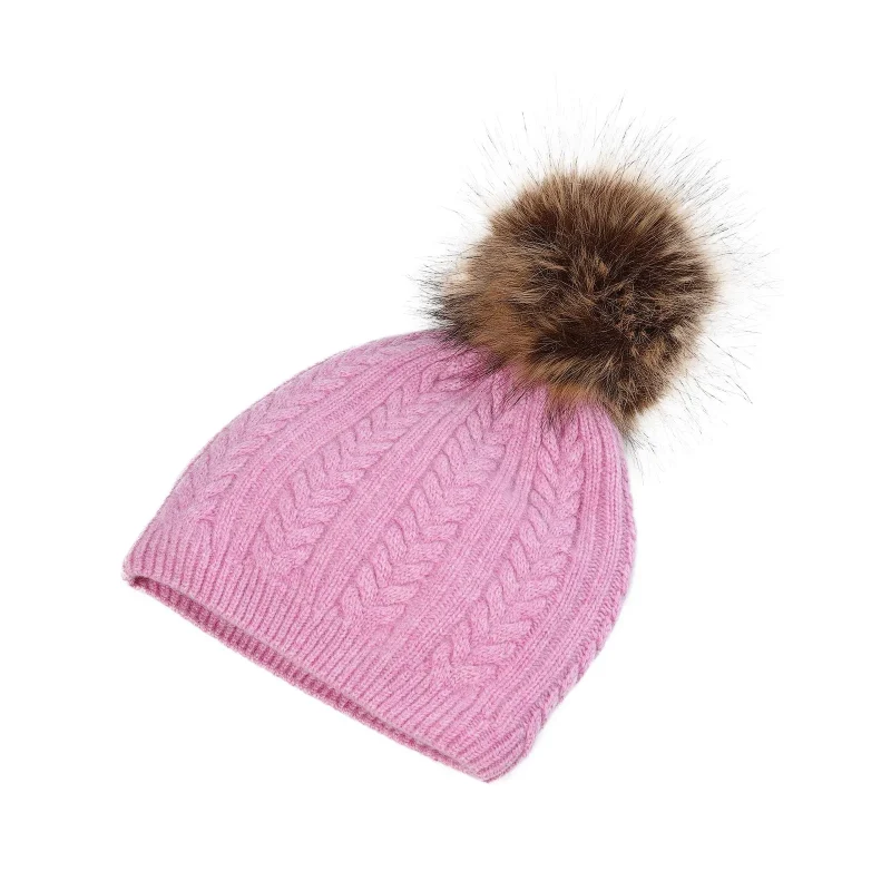 cashmere marl lilac beanie for women