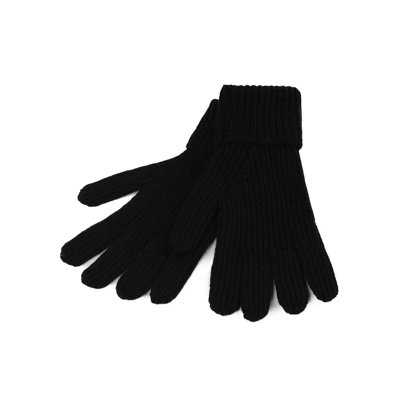 cashmere men s ribbed black gloves