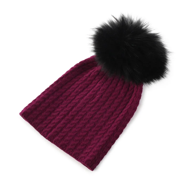 cashmere pom pom hat for women eminence