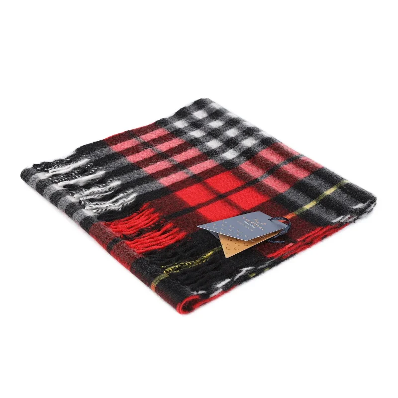 cashmere red check scarf balmoral