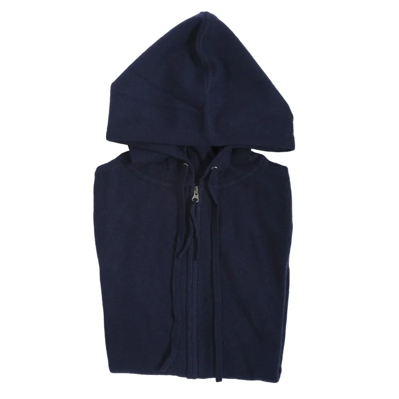 cashmere sleeveless hoodie navy