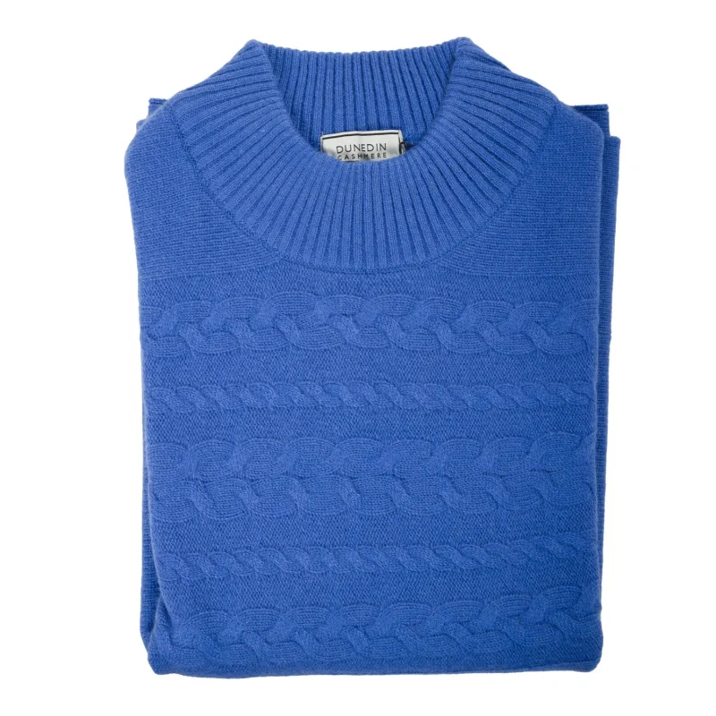 cashmere t neck cable poncho for women cornflower