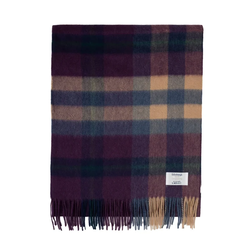 cashmere tartan scarf scots check eminence camel