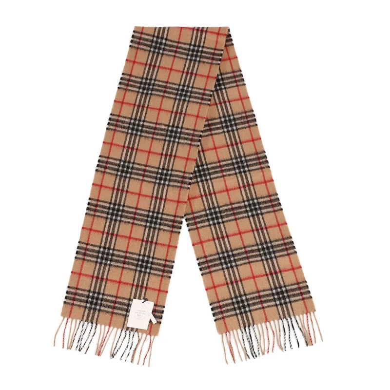 cashmere tartan scarf warm camel thomson