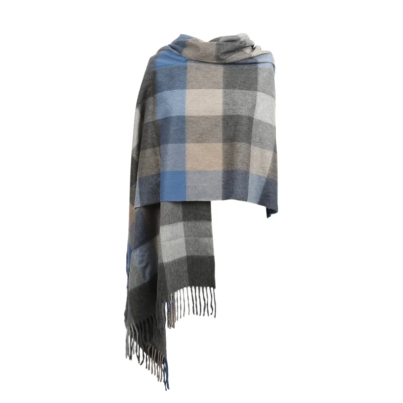 cashmere tartan stole cubes shadow