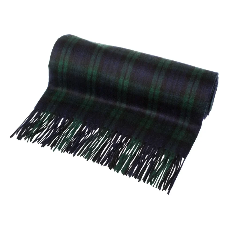 cashmere tartan throw blanket black watch