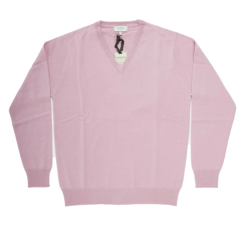 cashmere v neck jumper for men ballerina pink