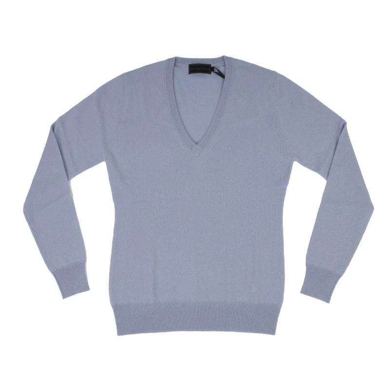 cashmere v neck sweater moon blue