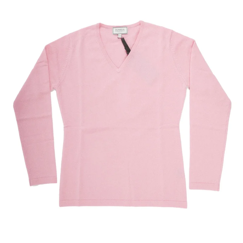 cashmere v neck sweater strawberry pink