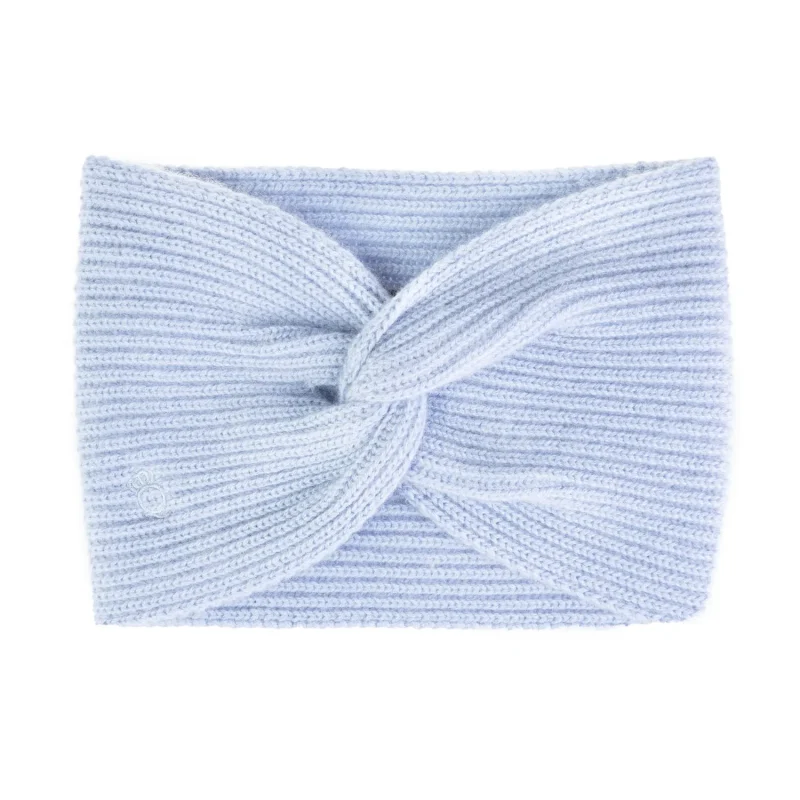 cashmere wide rib headband for women moon blue