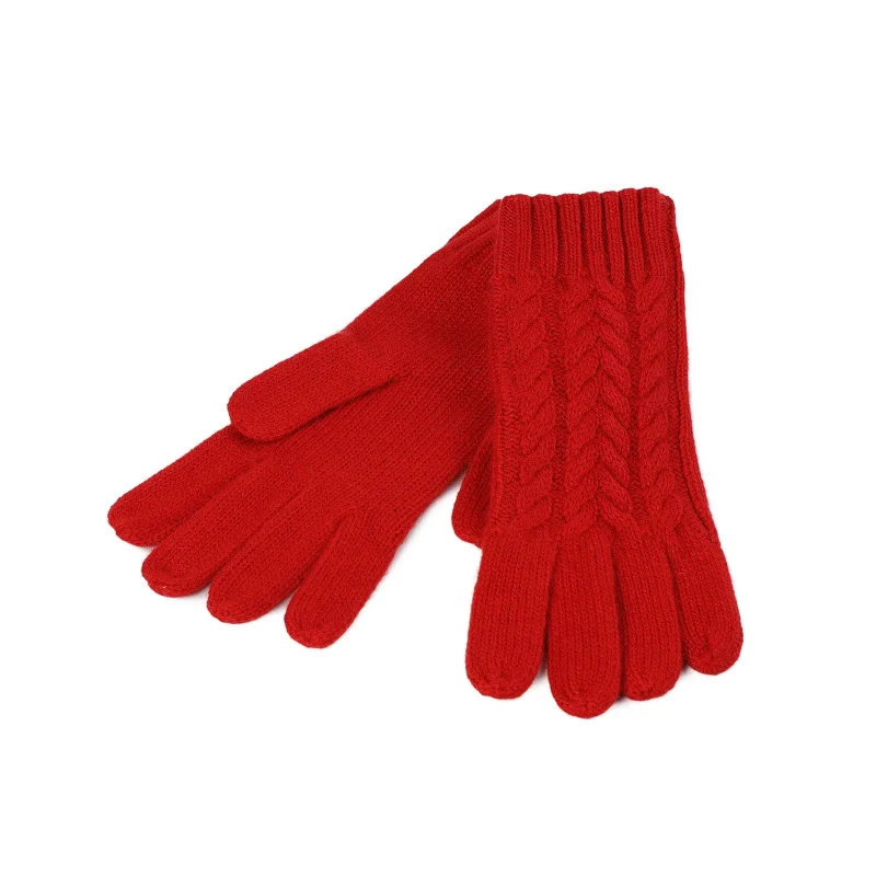 cashmere women s cable knit gloves cardinal