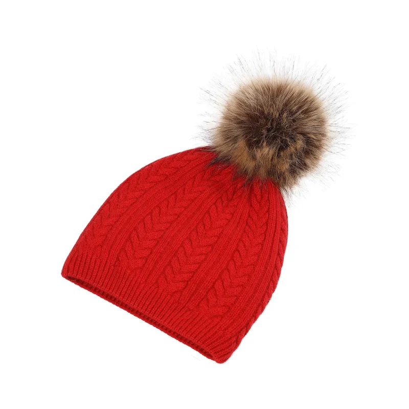 cashmere women s cardinal cable knit beanie hat