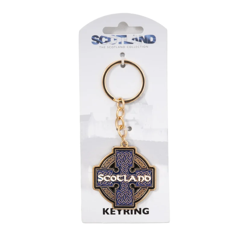 celtic cross scotland keyring