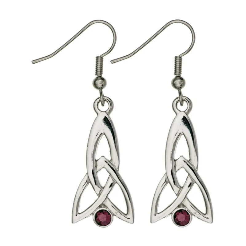 celtic fuchsia amethyst earrings